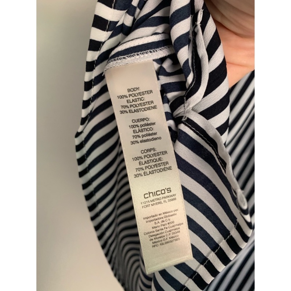 CHICOS Womens Top Shoulder Striped Blouse NWT - Picture 7 of 11